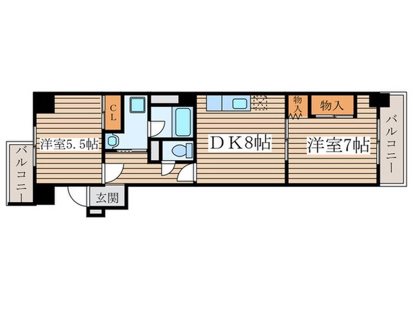 レジデンスナカクニの物件間取画像